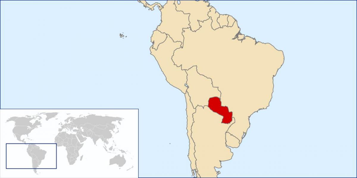 Парагвай байршил дээр дэлхийн газрын зураг