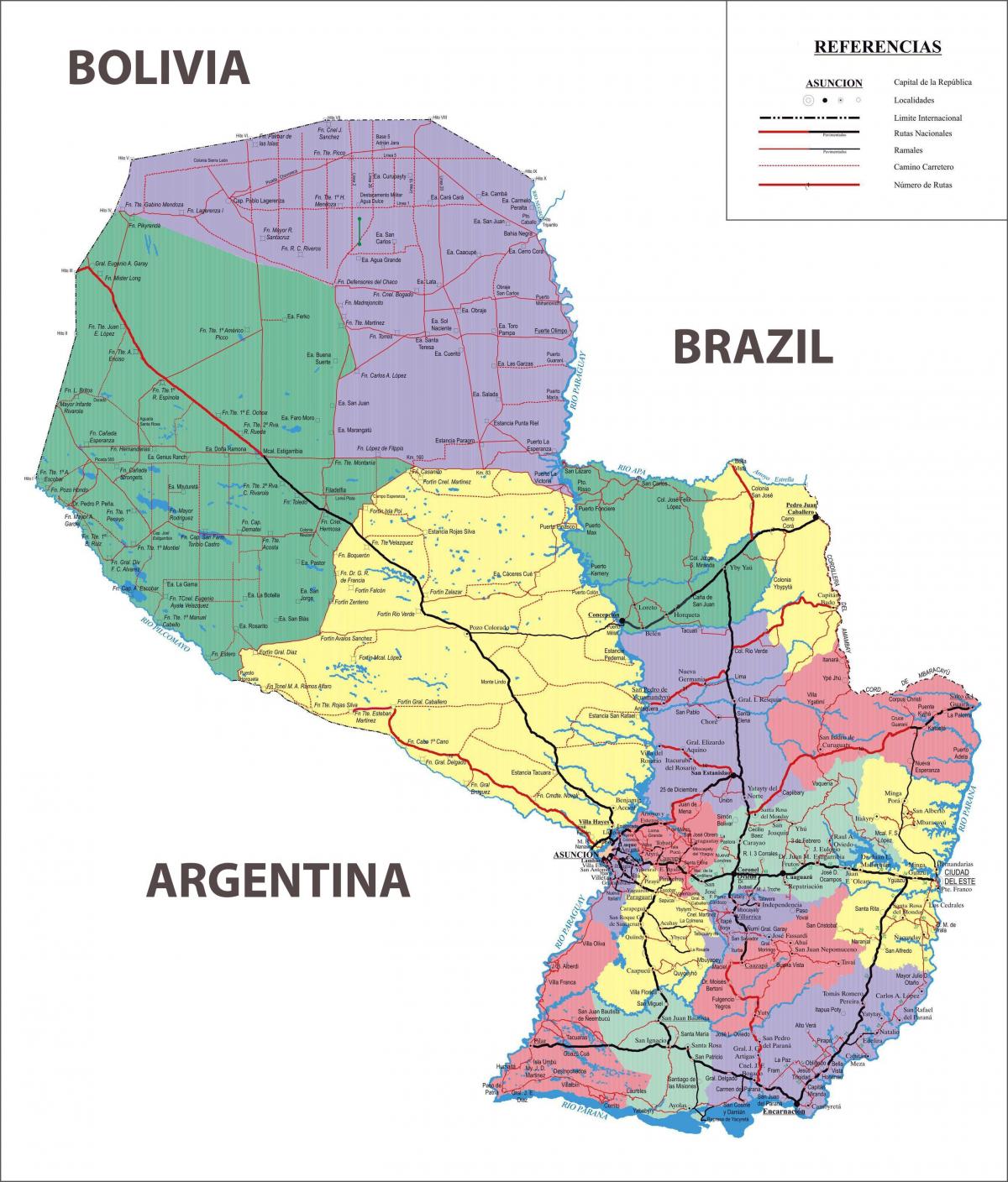 газрын зураг Парагвай